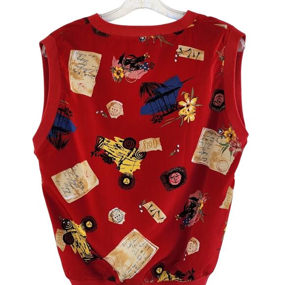 Marcia Womens Red Windcutter Golf Vest XS The Experience Koele Hawaii Vintage - Picture 4 of 11